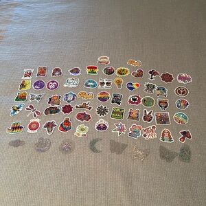 Hippie Peace Stickers lot of 60+ School Laptop Phone Luggage Crafts Trippy Music